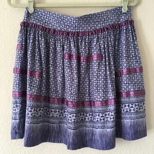 Ecoté Bohemian Purple Print High Waist Skirt